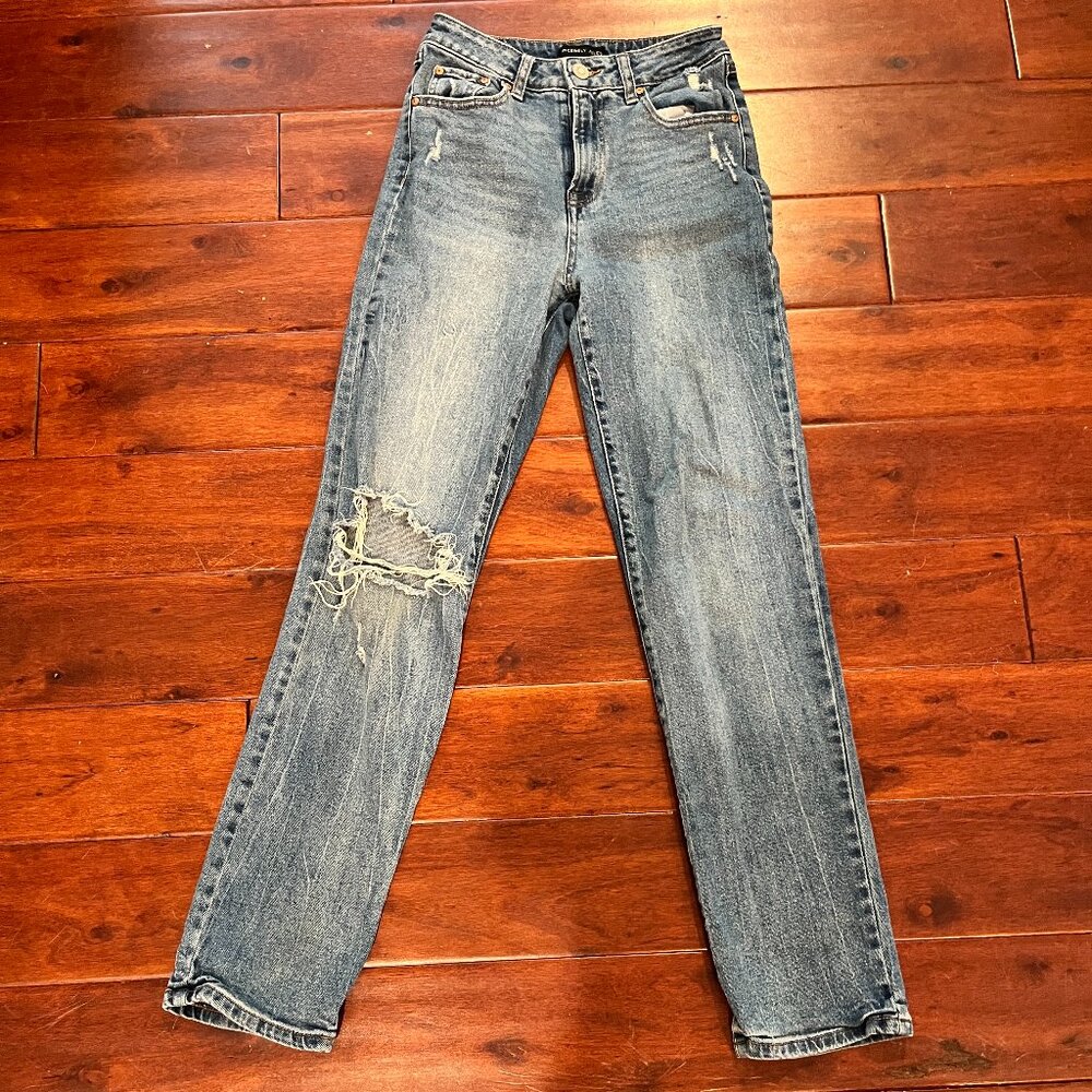 Sincerely Jules distressed, blue, high-rise Jeans